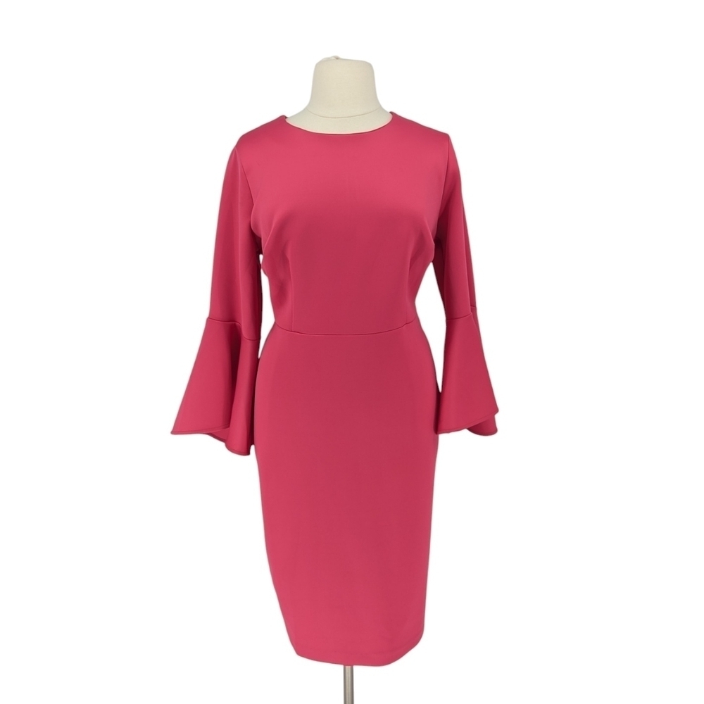 Eloquii Bell Sleeve Sheath Dress Pink 20 preppy cocktail party Business casual
